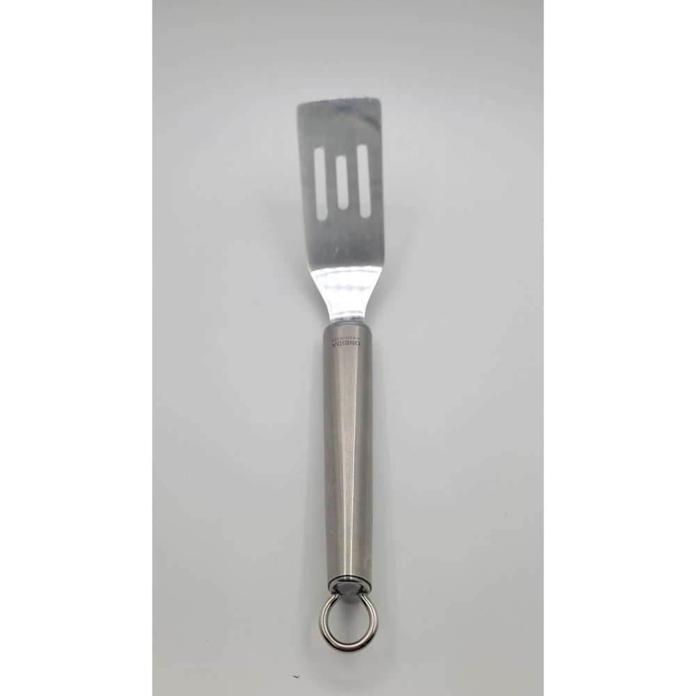 Oneida 18/8‎ Stainless Steel Slotted Turner Spatula with Hanging Loop 9.5 Inch